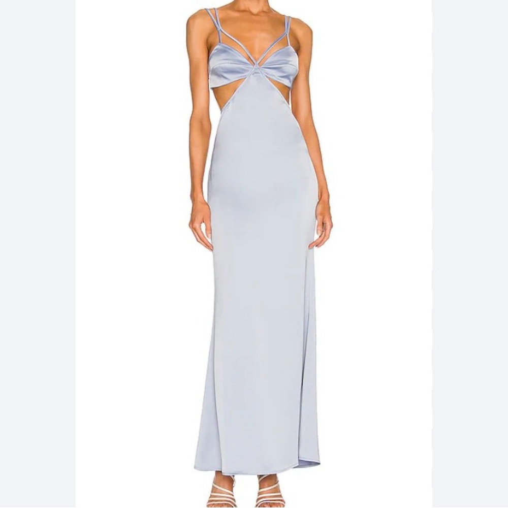 Camila Coelho Dusty Blue Cutout Maxi Dress